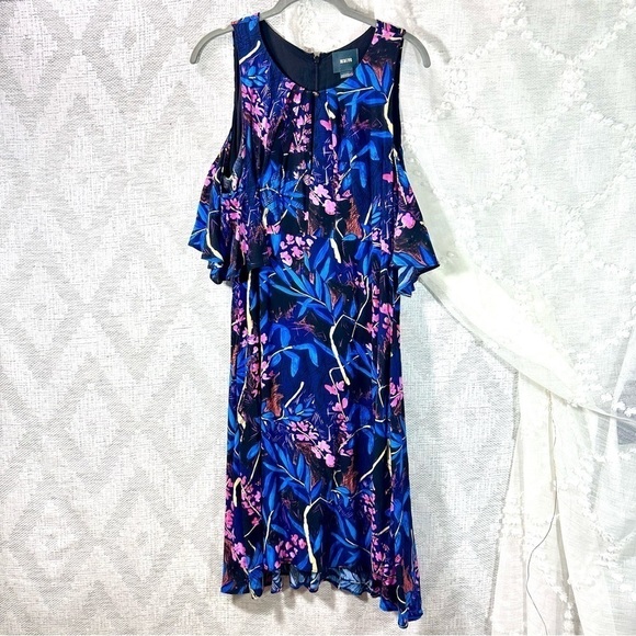 Maeve by Anthropologie Elia cold shoulder floral dress size 12 - Picture 2 of 9